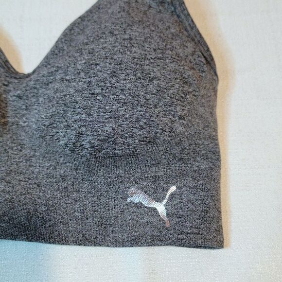 Puma Gray Sports Bra Removable Padding Size Small - Picture 2 of 8